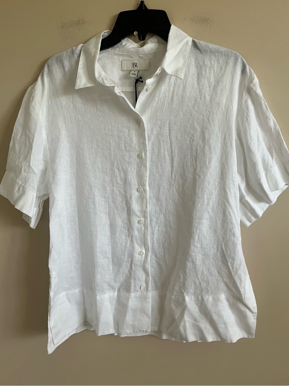 NWT-Banana Republic Linen White Shirt, Small